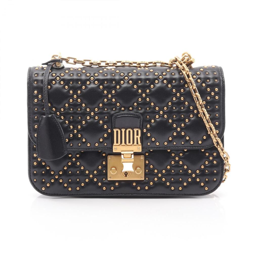 Dior Addict Leather Shoulder Bag Black